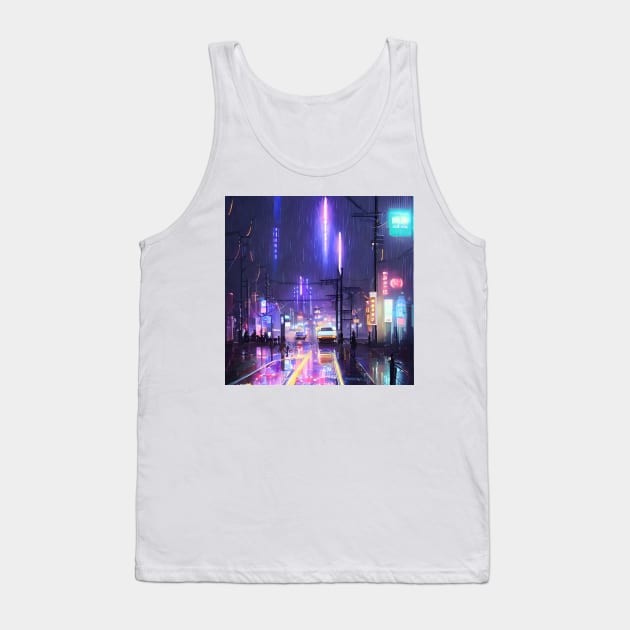 Neo Tokyo - Japan Vibes - Cars - Night Lights Tank Top by Trendy-Now